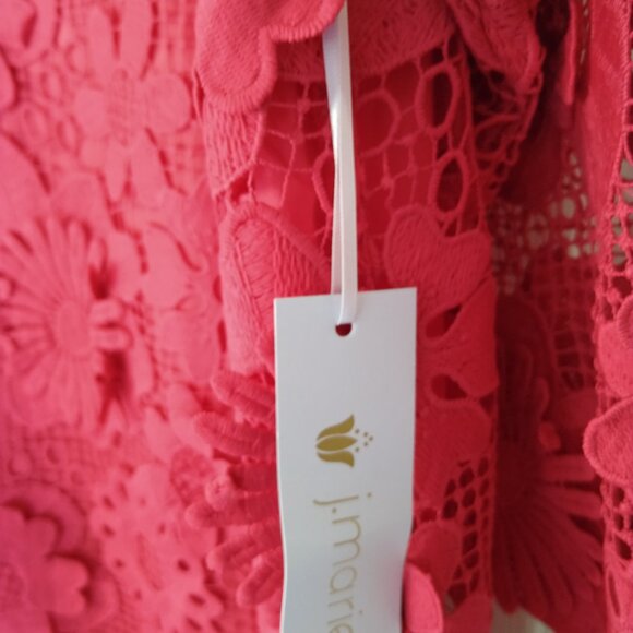 NWT! J.Marie Dress ONLY $59! Retail $168! Seraphina Floral 3D Lace Sz S - Picture 8 of 9